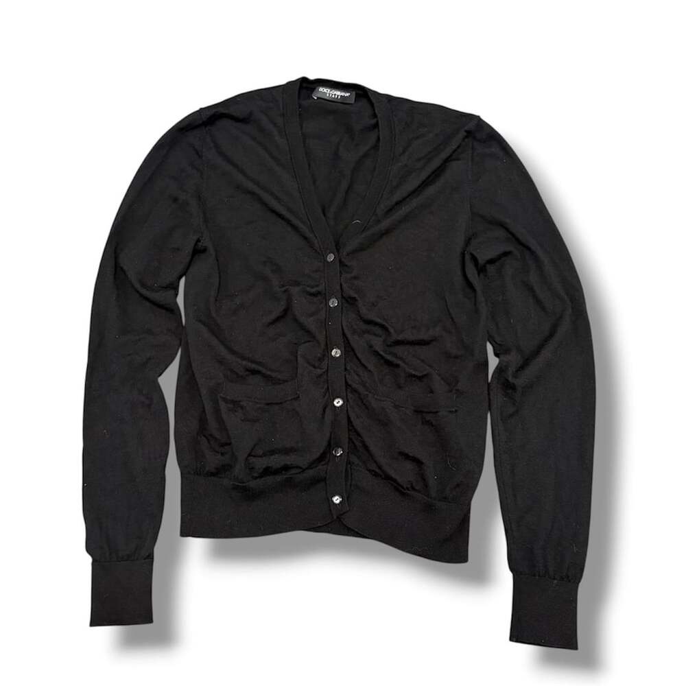 Dolce & Gabbana Staff Cardigan Size 46 Black Wool
